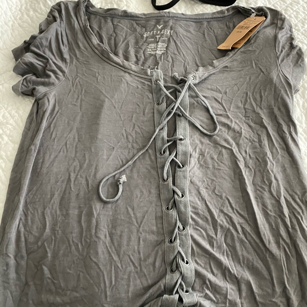 American Eagle super soft tie up top